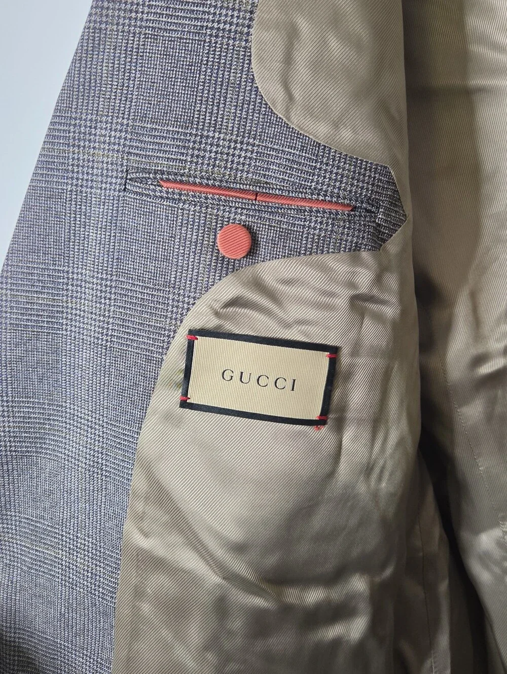 Gucci Double-Breasted Gray Glen Plaid Vintage Blazer Size 48 (EU 58) NWT